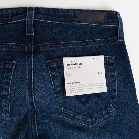 ✨ AG Adriano Goldschmied The Harper Essential Straight Leg Jeans 25 Dark Wash - Picture 11 of 16